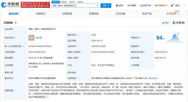 国内最大的证券公司 国家能源集团在贵阳成立新能源公司 注册资本3.5亿